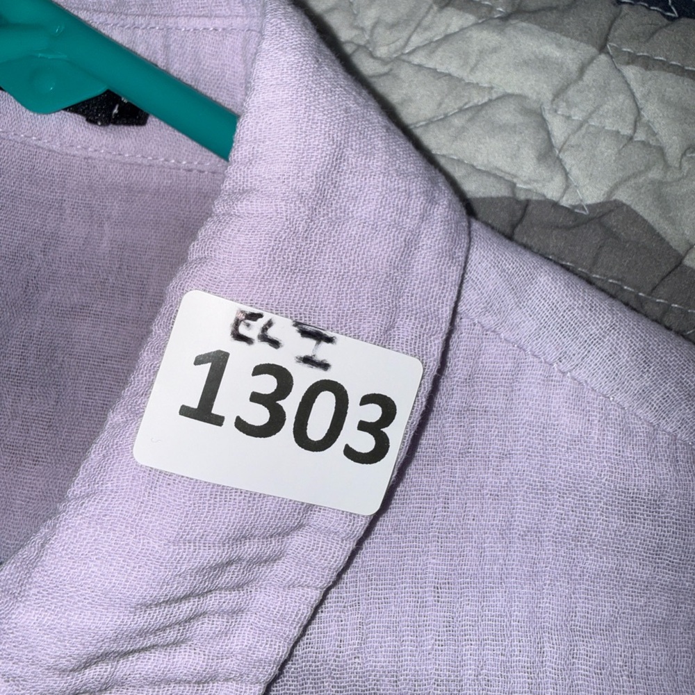 Lavender Button-Up Blouse - Picture 6 of 6